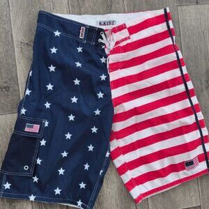 EXIST Cargo Shorts Drawstring Patriotic USA